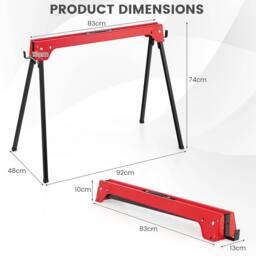Gymax 2 Pack Folding Sawhorses Compact Power Tools Twin Pack Tool Stands in Red - thumbnail 1