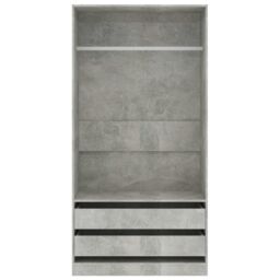 Berkfield Home Wardrobe Concrete Grey 100x50x200 cm Engineered Wood - Size: 100 x 50 x 200 cm - thumbnail 3