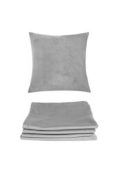 KDMD 4 Pack Light Grey Velvet Square Pillow Cushion Cover 45x45cm - Size: 45x45 cm - thumbnail 5