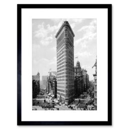 "Artery8 Flat Iron Building NY 1903 History Old BW Photo 12x16"" Framed Art in Grey - Size: W12"" x H16""" - thumbnail 1