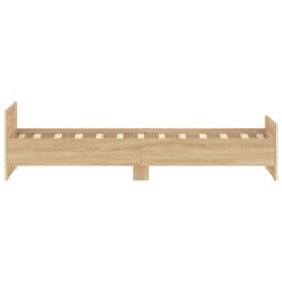 Berkfield Home Bed Frame Sonoma Oak 75x190 cm Small Single Engineered Wood in Brown - thumbnail 5