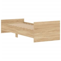 Berkfield Home Bed Frame Sonoma Oak 75x190 cm Small Single Engineered Wood in Brown - thumbnail 6