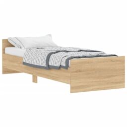 Berkfield Home Bed Frame Sonoma Oak 75x190 cm Small Single Engineered Wood in Brown - thumbnail 2