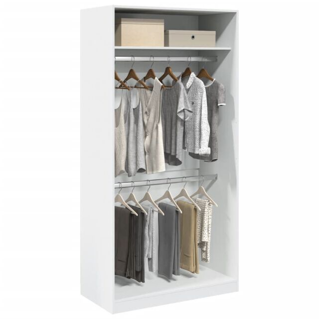 Berkfield Home Wardrobe White 100x50x200 cm Engineered Wood - Size: 100 x 50 x 200 cm - image 1