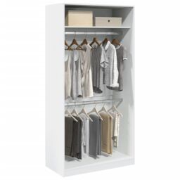Berkfield Home Wardrobe White 100x50x200 cm Engineered Wood - Size: 100 x 50 x 200 cm - thumbnail 1