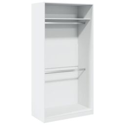 Berkfield Home Wardrobe White 100x50x200 cm Engineered Wood - Size: 100 x 50 x 200 cm - thumbnail 2