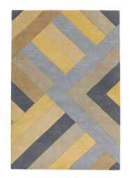 The Rug Shop UK Yellow Wool Geometric Luxurious Easy To Clean Cotton Backing Rug - Size: 160 cm x 230 cm - thumbnail 7