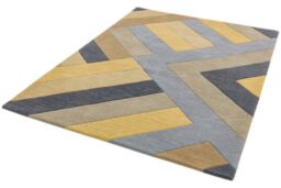 The Rug Shop UK Yellow Wool Geometric Luxurious Easy To Clean Cotton Backing Rug - Size: 160 cm x 230 cm - thumbnail 4