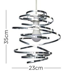 ValueLights Bensson Pair of Silver Ceiling Pendant Shades - thumbnail 6