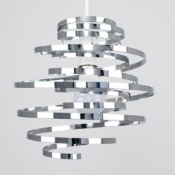 ValueLights Bensson Pair of Silver Ceiling Pendant Shades - thumbnail 3