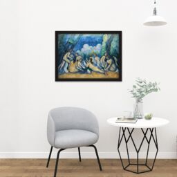 "Artery8 Wall Art Print Paul Cezanne Bathers Les Grandes Baigneuses Large Framed Wall Décor Art in Light Oak - Size: W18"" x H24""" - thumbnail 2