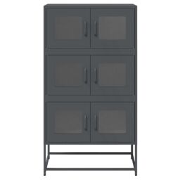 Berkfield Home Highboard Anthracite 68x39x123 cm Steel in Black - Size: 68 x 39 x 123 cm - thumbnail 5