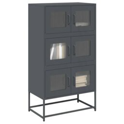Berkfield Home Highboard Anthracite 68x39x123 cm Steel in Black - Size: 68 x 39 x 123 cm