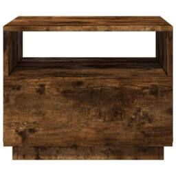 Berkfield Home Coffee Table with LED Lights Smoked Oak 50x49x40 cm in Brown - Size: 50 x 49 x 40 cm - thumbnail 7