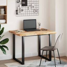 Berkfield Home Table Top Rectangular 100x80x4 cm Solid Wood Acacia in Brown - Size: 100 x 80 x 4 cm - thumbnail 3