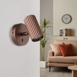 Eglo Portillo Aluminium & Steel Modern Wall Spotlight, Bronze - thumbnail 2