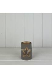 KDMD Grey Tealight Holder with Star Design - thumbnail 1