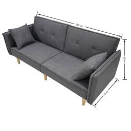 Outdoor Living Finnley Two Seat Grey Sofa Bed - Grey - thumbnail 7
