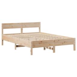 Berkfield Home Bed Frame without Mattress 150x200 cm King Size Solid Wood Pine in Natural - thumbnail 8