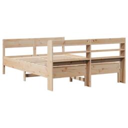 Berkfield Home Bed Frame without Mattress 150x200 cm King Size Solid Wood Pine in Natural - thumbnail 6