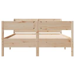 Berkfield Home Bed Frame without Mattress 150x200 cm King Size Solid Wood Pine in Natural - thumbnail 4