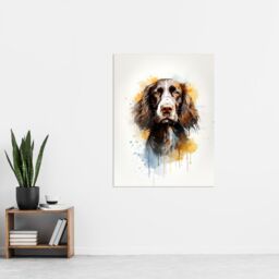 "Artery8 Wall Art Print English Springer Spaniel Lovers Gift Watercolour Pet Portrait Painting Artwork Poster - Size: W18"" x H24""" - thumbnail 4