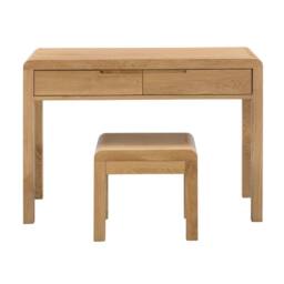 Cheshire Premium Arc 2 Drawer Dressing Table & Stool in Light Oak - thumbnail 3