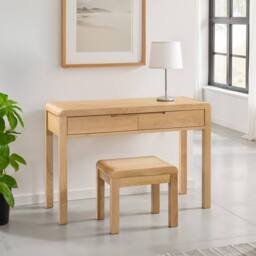 Cheshire Premium Arc 2 Drawer Dressing Table & Stool in Light Oak - thumbnail 2