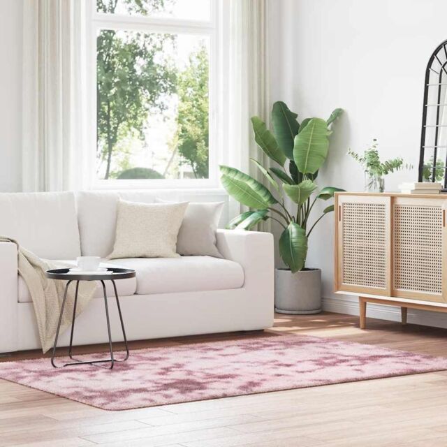 Berkfield Home Shaggy Rug High Pile NAVARRA Dusty Pink 130x200 cm Polyester - Size: Medium - image 1