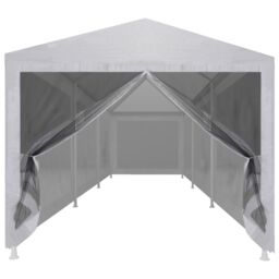 Berkfield Home Party Tent with 8 Mesh Sidewalls 9x3 m in White - thumbnail 3
