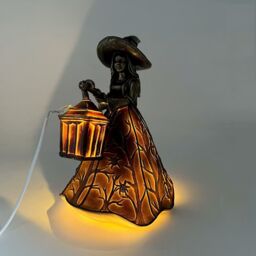Halloween Witch Resin Statue Lamp - thumbnail 3