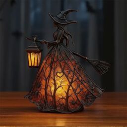 Halloween Witch Resin Statue Lamp - thumbnail 1