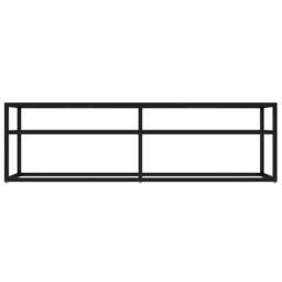 Berkfield Home TV Cabinet Black 140x40x40.5 cm Tempered Glass - thumbnail 3