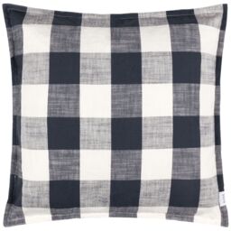Yard Chesil Check 100% Cotton Outdoor Cushion in Navy - thumbnail 2