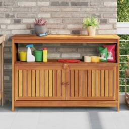 Berkfield Home Beautiful Garden Console Table 110x35x75 cm Solid Wood Acacia in Brown - Size: 110 x 35 x 75 cm - thumbnail 2