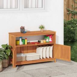 Berkfield Home Beautiful Garden Console Table 110x35x75 cm Solid Wood Acacia in Brown - Size: 110 x 35 x 75 cm - thumbnail 1