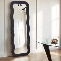 Home Garden Direct Paola Wavy Mirror Full Length 70x180cm in Black - Size: 70x180 cm - thumbnail 2