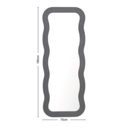 Home Garden Direct Paola Wavy Mirror Full Length 70x180cm in Black - Size: 70x180 cm - thumbnail 7