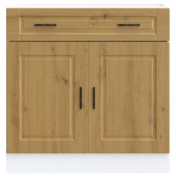 Berkfield Home Kitchen Base Cabinet¬†Porto Artisan Oak Engineered Wood in Brown - thumbnail 4