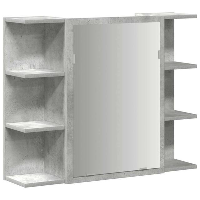 Berkfield Home Bathroom Mirror Cabinet Concrete Grey 80x20.5x64 cm Engineered Wood - image 1