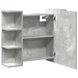 Berkfield Home Bathroom Mirror Cabinet Concrete Grey 80x20.5x64 cm Engineered Wood - thumbnail 7