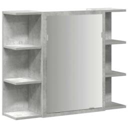 Berkfield Home Bathroom Mirror Cabinet Concrete Grey 80x20.5x64 cm Engineered Wood - thumbnail 1