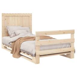 Berkfield Home Beautiful Bed Frame without Mattress with Headboard 100x200 cm So in Natural - thumbnail 4