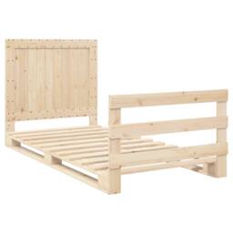 Berkfield Home Beautiful Bed Frame without Mattress with Headboard 100x200 cm So in Natural - thumbnail 1