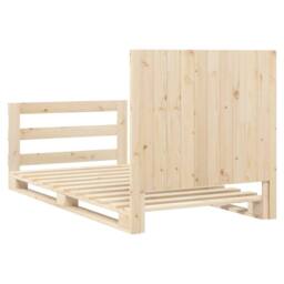 Berkfield Home Beautiful Bed Frame without Mattress with Headboard 100x200 cm So in Natural - thumbnail 9