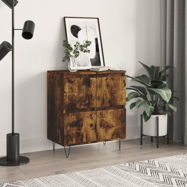 Berkfield Home Sideboard Smoked Oak 60x35x70 cm Engineered Wood in Brown - Size: 60 x 35 x 70 cm - image 1