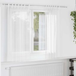 Berkfield Home Voile Curtains with Loops 2 pcs White 140x175 cm - thumbnail 1