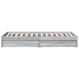 Berkfield Home Bed Frame with Drawers without Mattress Grey Sonoma 90x190 cm Single - thumbnail 5