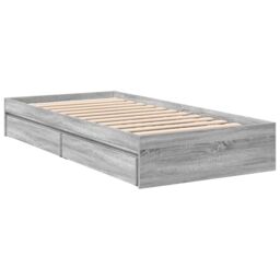 Berkfield Home Bed Frame with Drawers without Mattress Grey Sonoma 90x190 cm Single - thumbnail 6