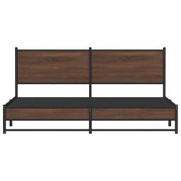 Berkfield Home Metal Bed Frame without Mattress Brown Oak 160x200 cm - thumbnail 5